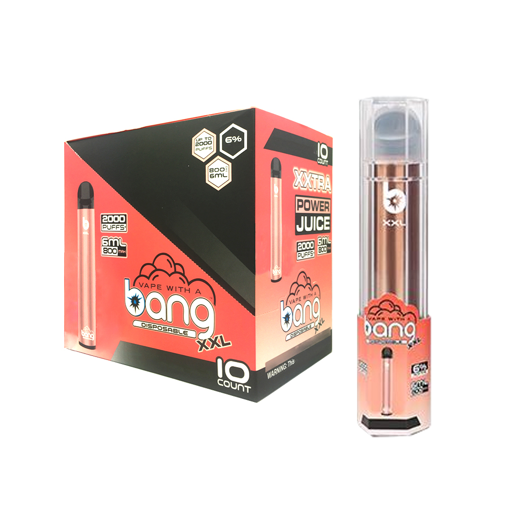 bang xxl 2000 puff kit disposable electronic cigarette device vape 2000 puffs pod pen Pre-filled 6ml pods e-cigarettes vapes 800mAh battery
bang xxl 2000 puff kit disposable electronic cigarette device vape 2000 puffs pod pen Pre-filled 6ml pods e-cigarettes vapes 800mAh battery