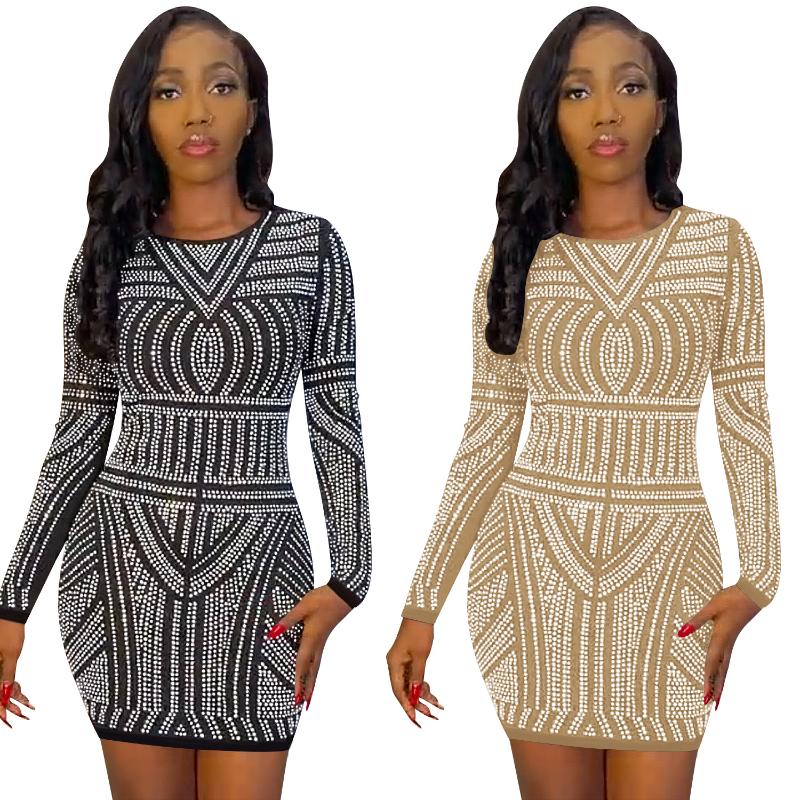 Casual Dresses Women Rhinestones Party Night Club Sexy Long Sleeve Bodycon Mini Dress, Black
Casual Dresses Women Rhinestones Party Night Club Sexy Long Sleeve Bodycon Mini Dress, Black