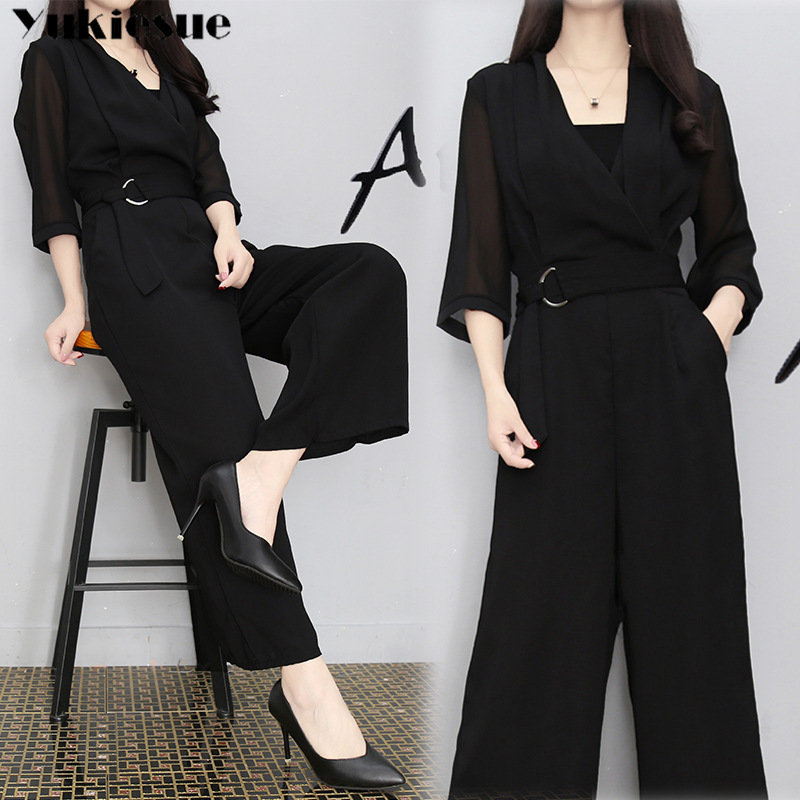women' suit jumpsuit bodysuit female body for women summer chiffon black rompers womens sexy elegant jumpsuits woman' 210519
women' suit jumpsuit bodysuit female body for women summer chiffon black rompers womens sexy elegant jumpsuits woman' 210519