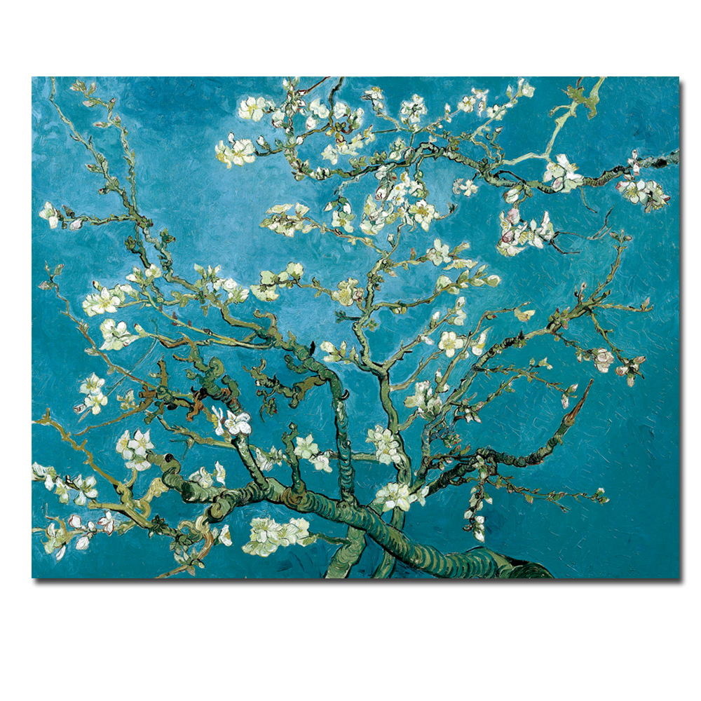 Blossoming Almond Tree By Van Gogh Flower Reproduction Works Oil Painting Canvas Print Wall Picture for Living Room