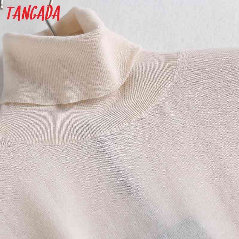 Winter Wool Jumper Women Pull Femme England Fashion Office Lady Simple Turtleneck Sweaters Pullovers 6D77 210416