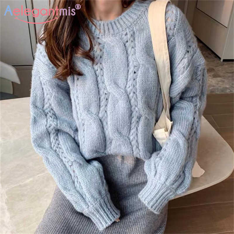 Aelegantmis Oversized Knitted Sweater Women Loose Knit Women's Pullover s Woman Casual Twist Jumper Coats 210607, Sky blue
Aelegantmis Oversized Knitted Sweater Women Loose Knit Women's Pullover s Woman Casual Twist Jumper Coats 210607, Sky blue