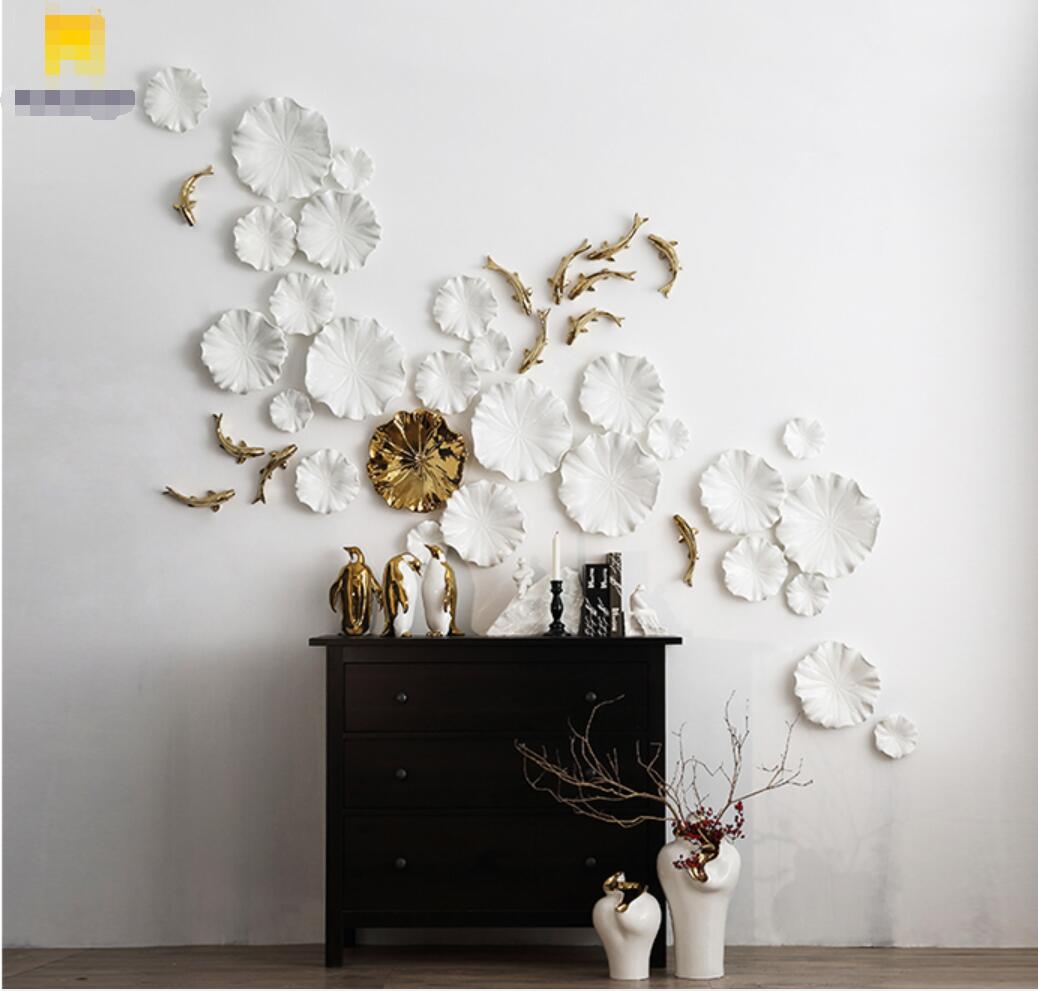 Ceramic wall hanging fish Decorative Plates living room creative three-dimensional hotel background wall bedroom wall-decoration