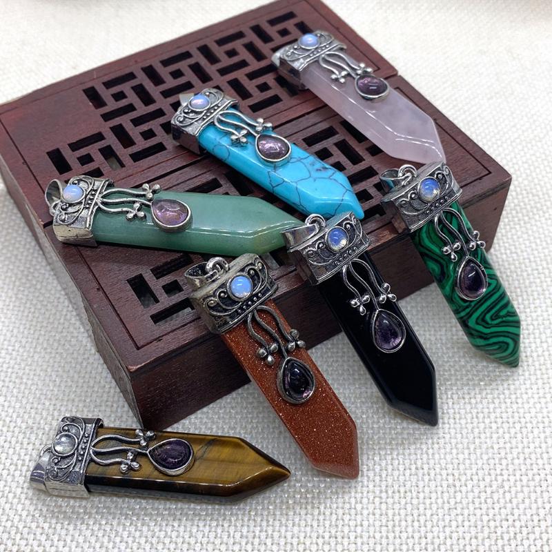 Charms Seven Chakra Natural Stone Color Semi-precious Pendant Healing Size 13x57mm Can Be Made Exquisite Necklace Wholesale, Bronze;silver
Charms Seven Chakra Natural Stone Color Semi-precious Pendant Healing Size 13x57mm Can Be Made Exquisite Necklace Wholesale, Bronze;silver