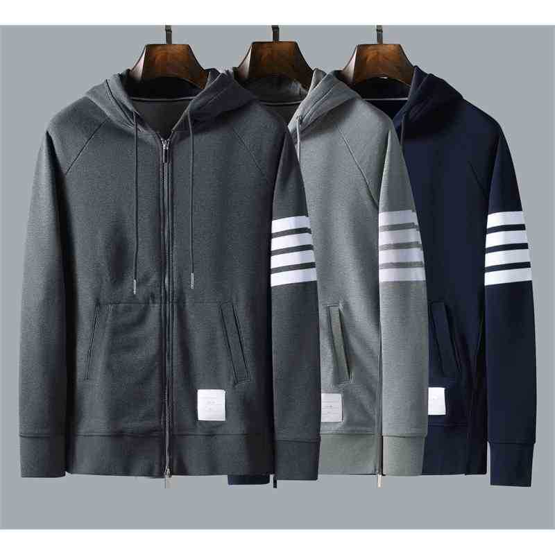 zipper tide brand yarn dyed four bar sweater TB cardigan Terry Cotton Coat Hooded Sweater, Black;brown
zipper tide brand yarn dyed four bar sweater TB cardigan Terry Cotton Coat Hooded Sweater, Black;brown