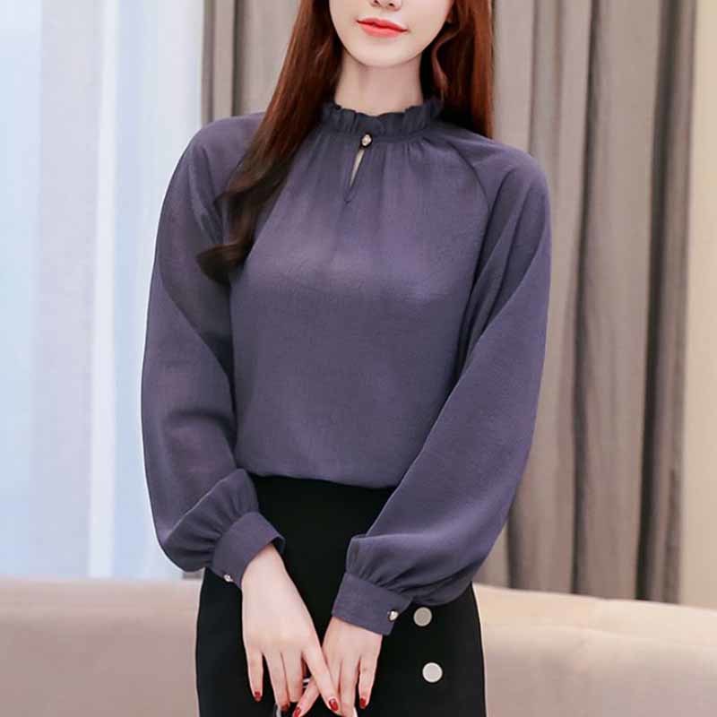 Spring Long Sleeve Fashion Woman Blouses Office Work Wear Women Blouse Shirt Female Shirts Blusas Femininas 1854 50 210518