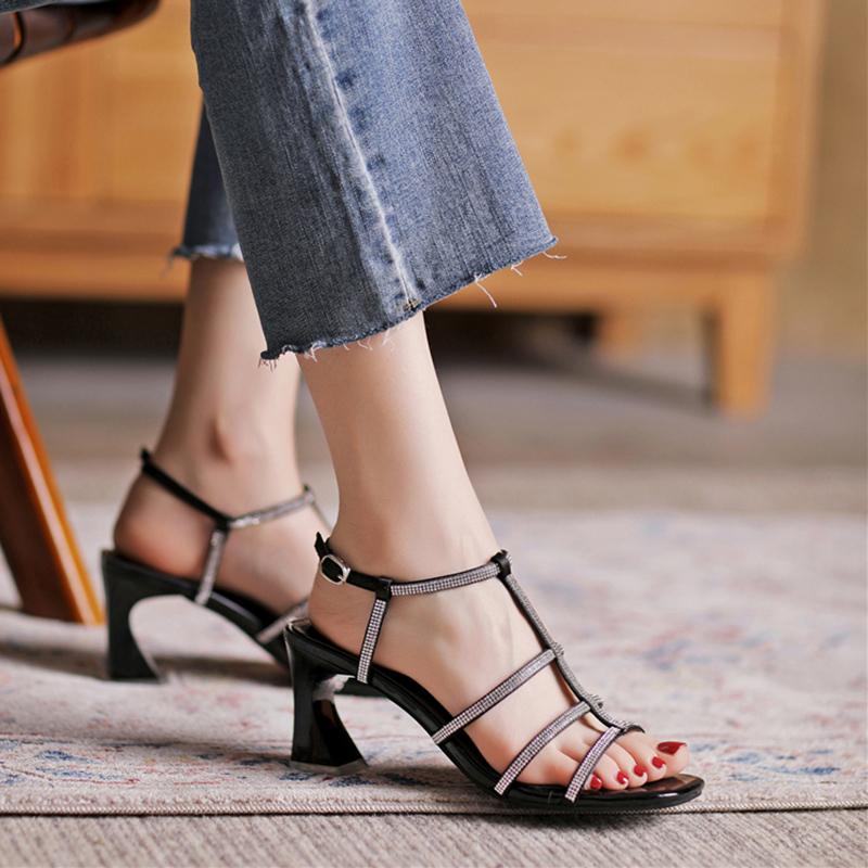 Women Square Heel Sandals Open Toe Crystal High Heels Pumps Party Club Casual Daily Dress Shoes, Black
Women Square Heel Sandals Open Toe Crystal High Heels Pumps Party Club Casual Daily Dress Shoes, Black