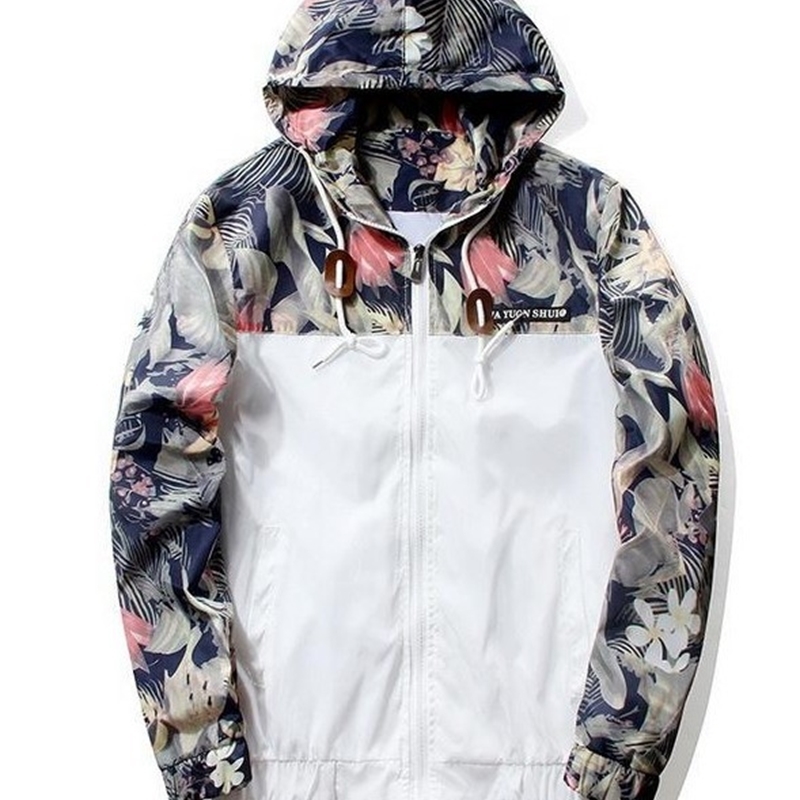 2019 spring and autumn men's casual sports jacket version camouflage floral Bomber Jacket, White
2019 spring and autumn men's casual sports jacket version camouflage floral Bomber Jacket, White