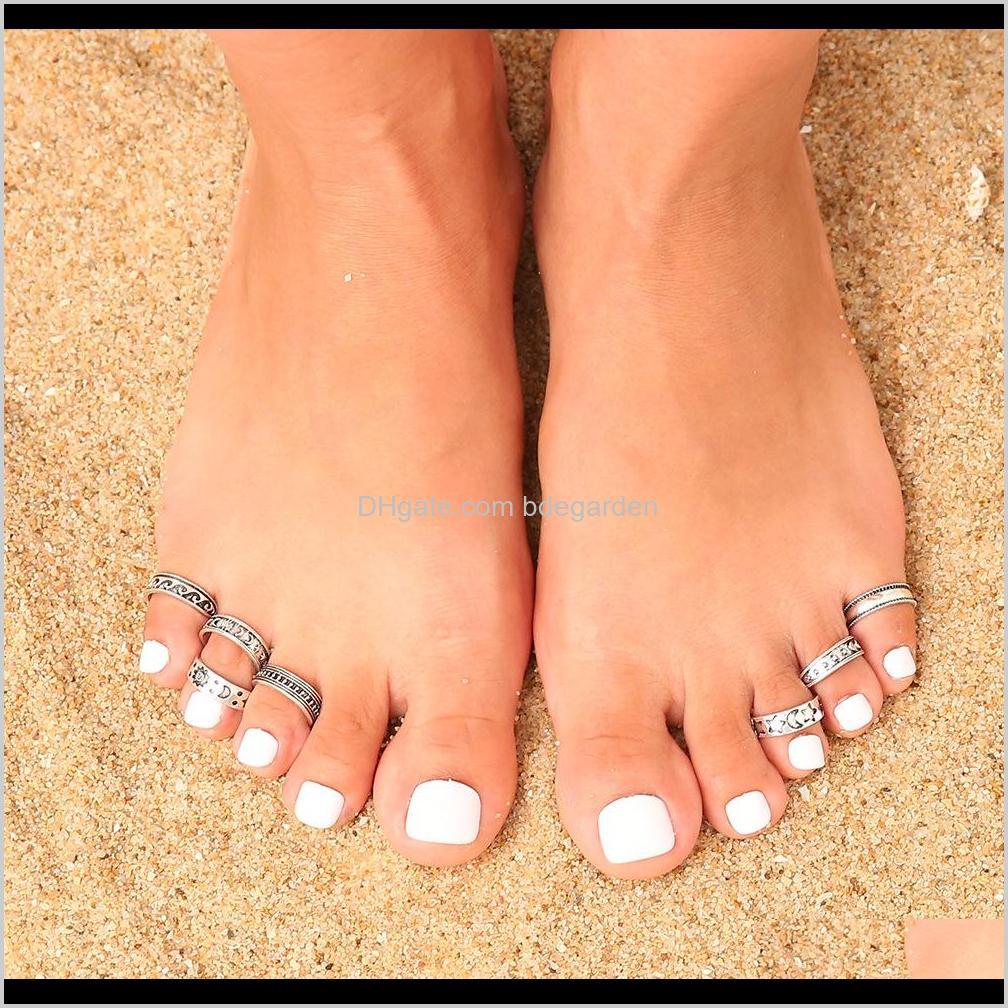 Body Drop Delivery 2021 7Pcs Retro Hollow Carved Star Moon Toe Ring Kits Bohemian Adjustable Opening Finger Rings For Women Boho Beach Foot J, Silver
Body Drop Delivery 2021 7Pcs Retro Hollow Carved Star Moon Toe Ring Kits Bohemian Adjustable Opening Finger Rings For Women Boho Beach Foot J, Silver