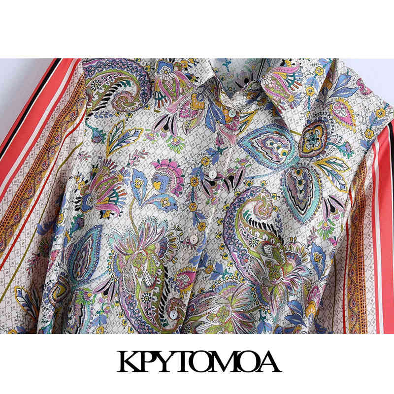 Women Fashion With Belt Paisley Print Midi Shirt Dress Three Quarter Sleeve Button-up Female Dresses Mujer 210420