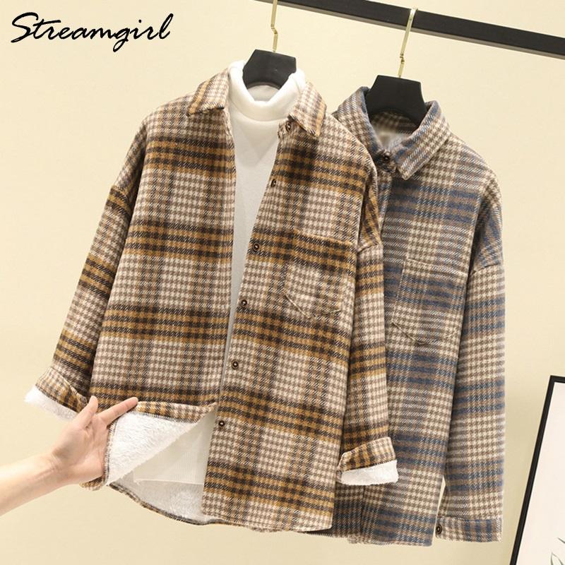 Women's Blouses & Shirts Thick Warm Plaid For Women Winter Loose Woolen Coat Tops Shirt Oversize Vintage, White
Women's Blouses & Shirts Thick Warm Plaid For Women Winter Loose Woolen Coat Tops Shirt Oversize Vintage, White