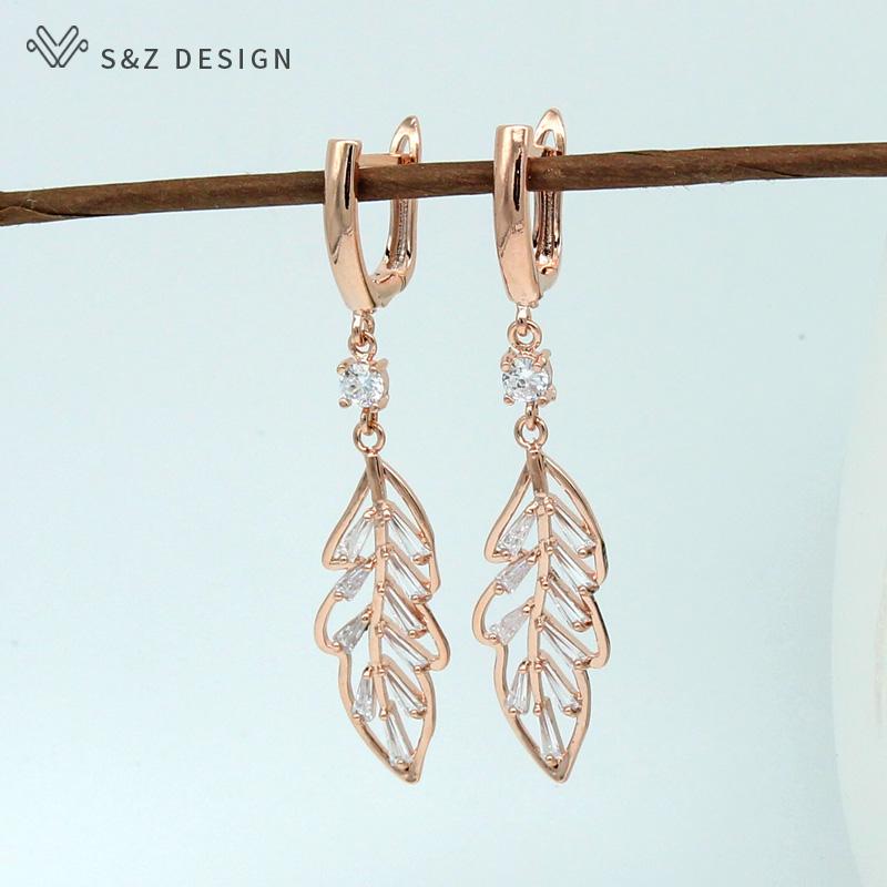 Dangle & Chandelier S&Z Hollowed-out Leaf Zircon Long Earrings 585 Rose Gold Japanese/Korean For Women Girl's Trendy Wedding Party Gift, Silver
Dangle & Chandelier S&Z Hollowed-out Leaf Zircon Long Earrings 585 Rose Gold Japanese/Korean For Women Girl's Trendy Wedding Party Gift, Silver