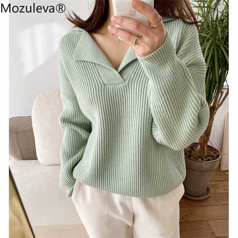 Mozuleva Casual Chic Loose Turn-down Collar Women Knitted Jumpers Autumn Full Sleeve Female Solid Pullover Sweaters 211018, Green
Mozuleva Casual Chic Loose Turn-down Collar Women Knitted Jumpers Autumn Full Sleeve Female Solid Pullover Sweaters 211018, Green