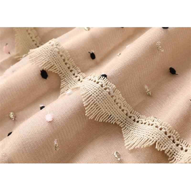 Summer Fashion Runway Party Dress Women Lace Mesh Flowers Embroidery Ladies Vintage Midi es Vestidos 210520