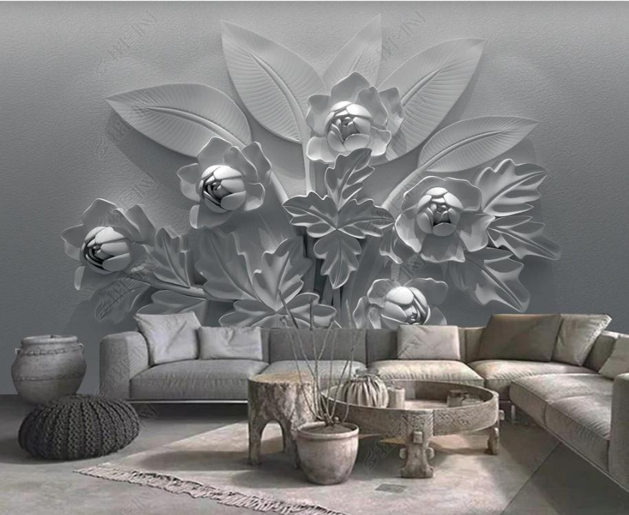 Abstract three-dimensional flower wallpapers background wall 3d murals wallpaper for living room