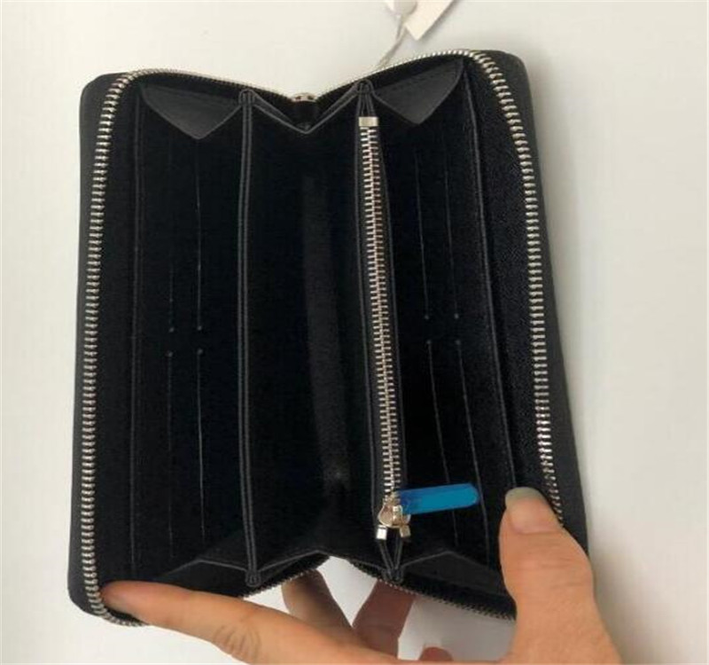 Hot ZIPPY WALLET Real Leather with additional credit card slots high quality leather women purse Classical long wallet With Box