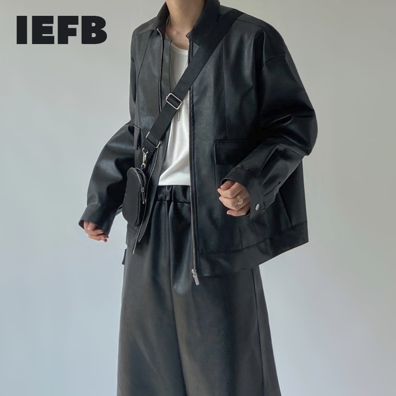 IEFB Spring PU Leather Men's Loose Fit Korean Fashion Lapel Locomotive Zipper Coat Black Jackets Casual 9Y5675 210524
IEFB Spring PU Leather Men's Loose Fit Korean Fashion Lapel Locomotive Zipper Coat Black Jackets Casual 9Y5675 210524
