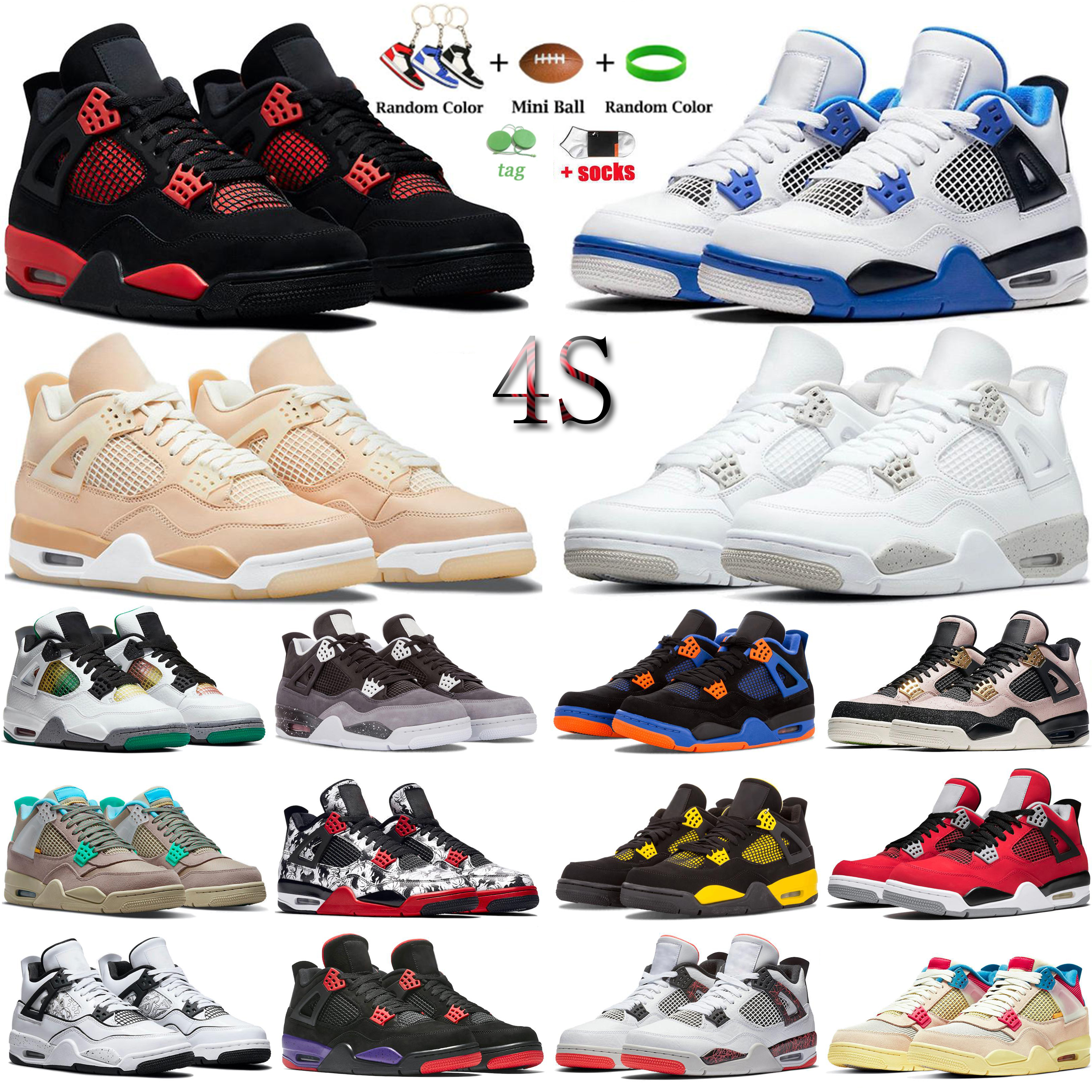 Men Women Basketball Shoes 4 4s Black Cat White Oreo Cool Grey Red Thunder Pure Money Trainer Sport Shoe Outdoor Athletic Sneaker, #22
Men Women Basketball Shoes 4 4s Black Cat White Oreo Cool Grey Red Thunder Pure Money Trainer Sport Shoe Outdoor Athletic Sneaker, #22