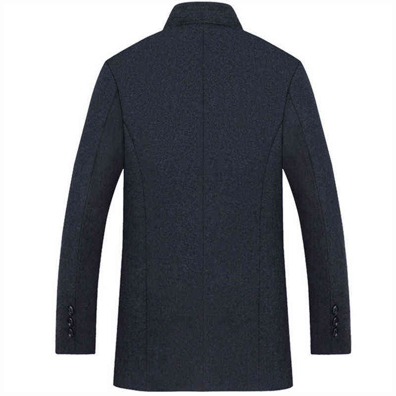 Wool Coat Men Thick Detachable Duck Down Liner Woolen Coat Mens Winter Warm Mens Trench Coat Long Overcoat Men England Style 211119
