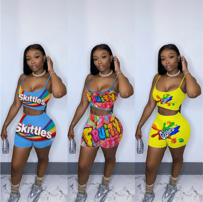 Women Tracksuits Two Pieces Set Fashion Casual Printed Camisole Top Shorts Sleeveless Short Pants 3 Colours Ladies Outfits 2020, Contact
Women Tracksuits Two Pieces Set Fashion Casual Printed Camisole Top Shorts Sleeveless Short Pants 3 Colours Ladies Outfits 2020, Contact
