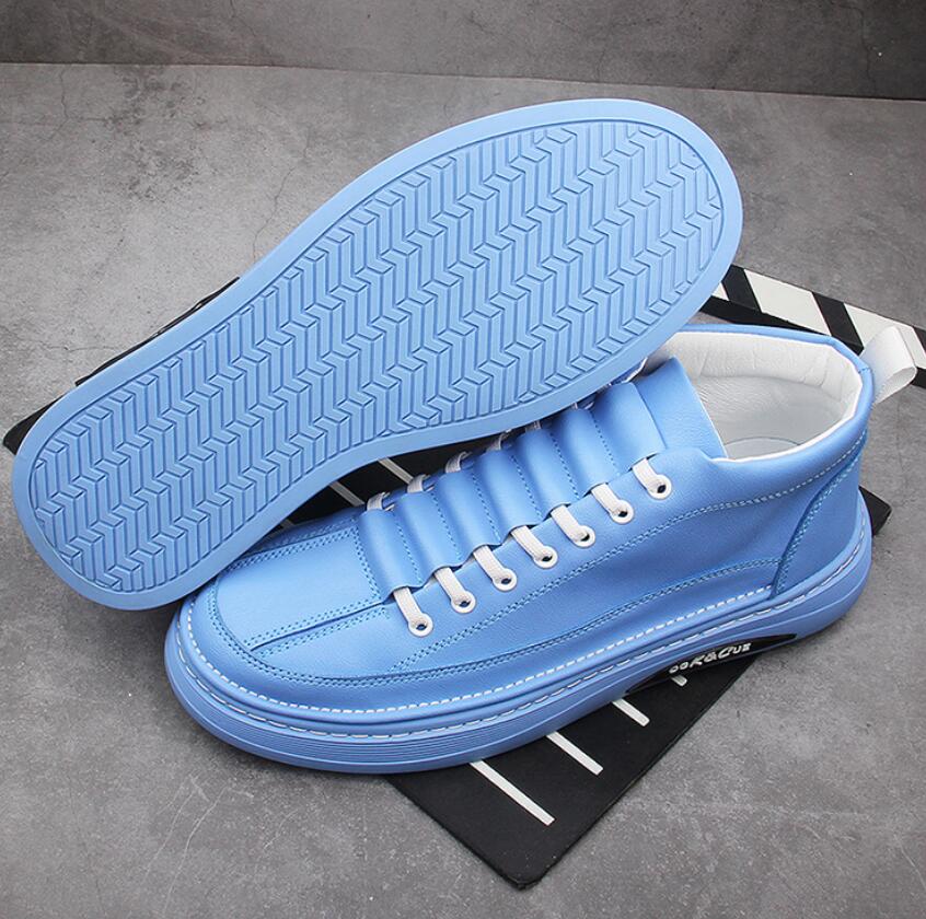 Men's shoes The new color high-top shoes trend versatile slats lace-up flats crease resistant casual shoe Zapatos Hombre Ankle Boot A7