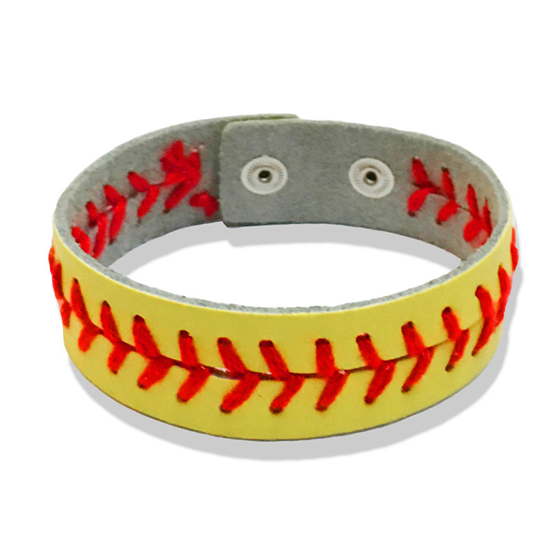 New Softball Baseball Leather wrap Bracelet Men's Sports Snap Closure Wristband Bangle For women Fan Jewelry in Bulk 297 G2
New Softball Baseball Leather wrap Bracelet Men's Sports Snap Closure Wristband Bangle For women Fan Jewelry in Bulk 297 G2