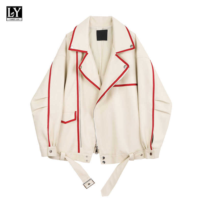 LY VAREY LIN Autumn Women Apricot Zipper Motorcycle Biker Coat Patchwork Loose Faux PU Leather Jacket with Belt 210526, Beige
LY VAREY LIN Autumn Women Apricot Zipper Motorcycle Biker Coat Patchwork Loose Faux PU Leather Jacket with Belt 210526, Beige