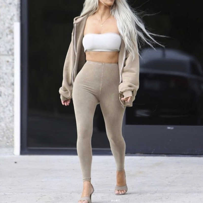 BRADELY MICHELLE Women Sexy Slim Skinny Solid High Elastic Waist Cotton Ankle-Length Leggings 210820