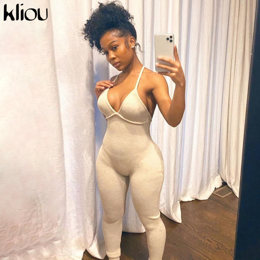 Kliou v-neck skinny sexy jumpsuit women summer 2021 hollow out partywear halter sleeveless streetwear outfit fitness backless, Gray
Kliou v-neck skinny sexy jumpsuit women summer 2021 hollow out partywear halter sleeveless streetwear outfit fitness backless, Gray