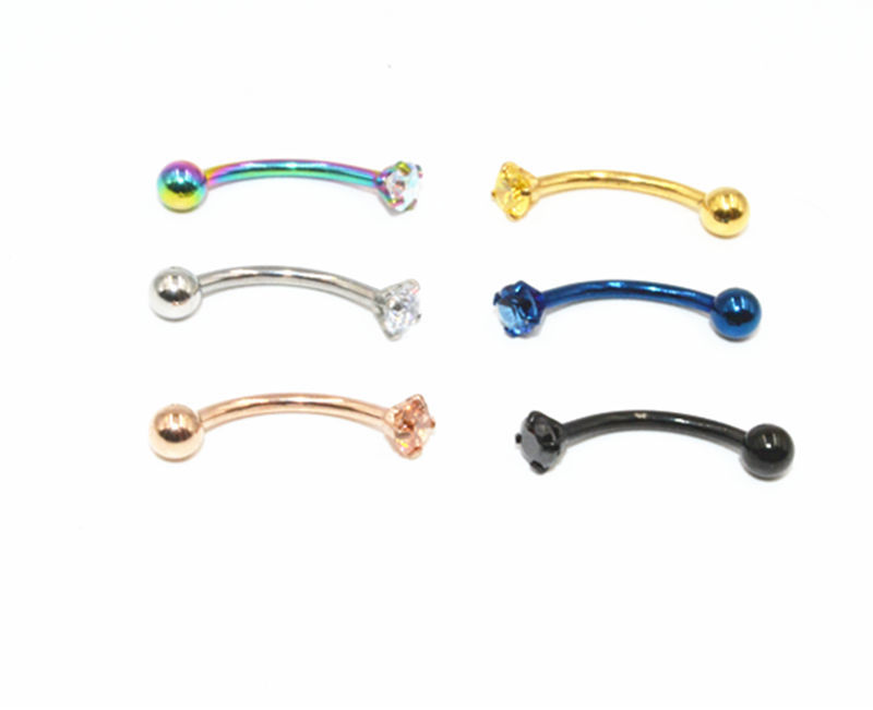 50pcs Shippment Jewelry - CZ Gems Eyebrow/Lip/Tragus Bar Curved Barbells 16gx10x3mm Labret Body Piercing
50pcs Shippment Jewelry - CZ Gems Eyebrow/Lip/Tragus Bar Curved Barbells 16gx10x3mm Labret Body Piercing