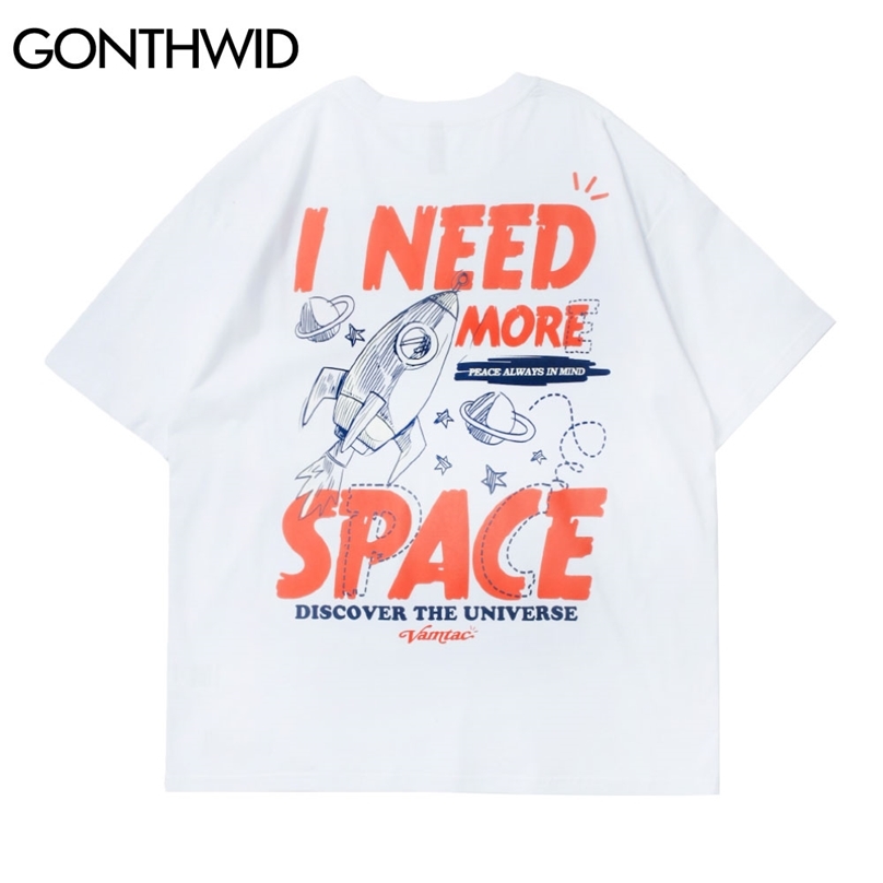 Tees Shirts Hip Hop Harajuku Men Summer Planet Rocket Print Short Sleeve Cotton Tshirts Casual Streetwear T-Shirts Tops 210602, White
Tees Shirts Hip Hop Harajuku Men Summer Planet Rocket Print Short Sleeve Cotton Tshirts Casual Streetwear T-Shirts Tops 210602, White