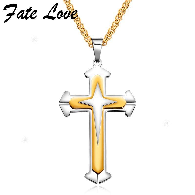 Pendant Necklaces Three Layer Cross Necklace Men Jewelry Vintage Collares Stainless Steel 2021 Mens Jewellery Colar Masculino
Pendant Necklaces Three Layer Cross Necklace Men Jewelry Vintage Collares Stainless Steel 2021 Mens Jewellery Colar Masculino