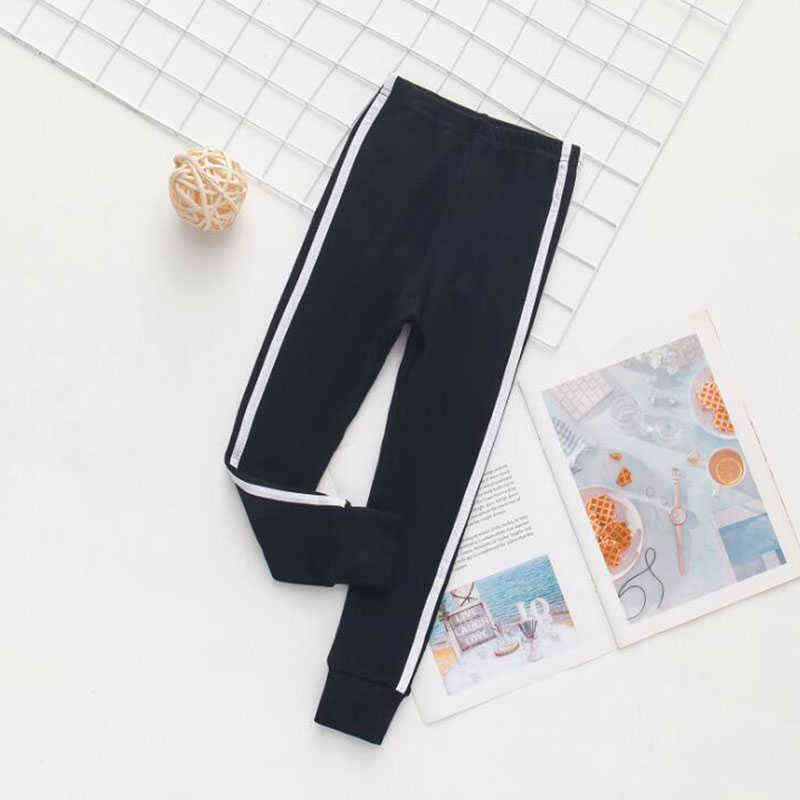 Sports Pants Girls Leggings Stripe for Kid Sweatpants Kids Sport Trousers Outwear 211103