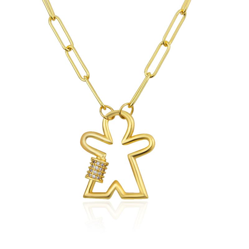 Pendant Necklaces 2021 Design The Boys And Girls Turnbuckle For Women's Fashion Children Set Auger Copper Jewelry Gift Party