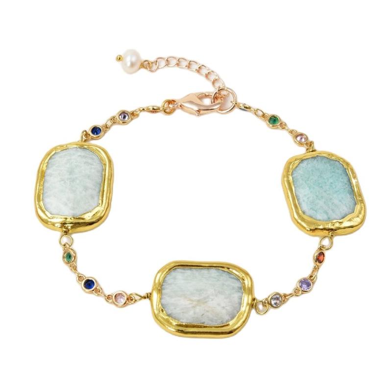 Beaded, Strands JK Yellow Gold Plated Amazonite White Pearl Crystal Chain Bracelet For Women
Beaded, Strands JK Yellow Gold Plated Amazonite White Pearl Crystal Chain Bracelet For Women