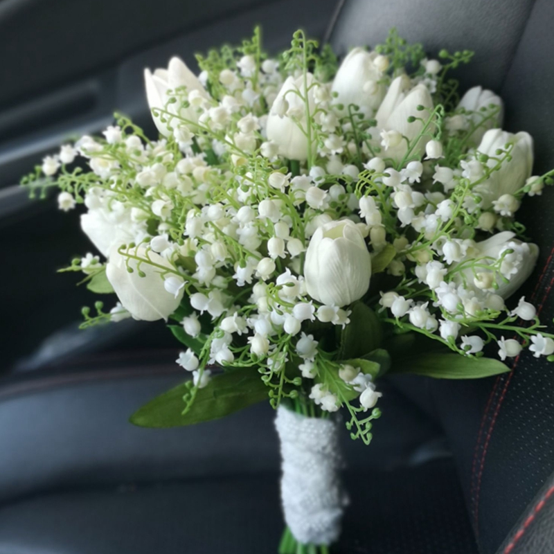 Silk Lily of the Valley Bridal Bouquet Artificial Wedding Flower White Tulips Accessoires Mariage Decoration ramo de novia boda
Silk Lily of the Valley Bridal Bouquet Artificial Wedding Flower White Tulips Accessoires Mariage Decoration ramo de novia boda
