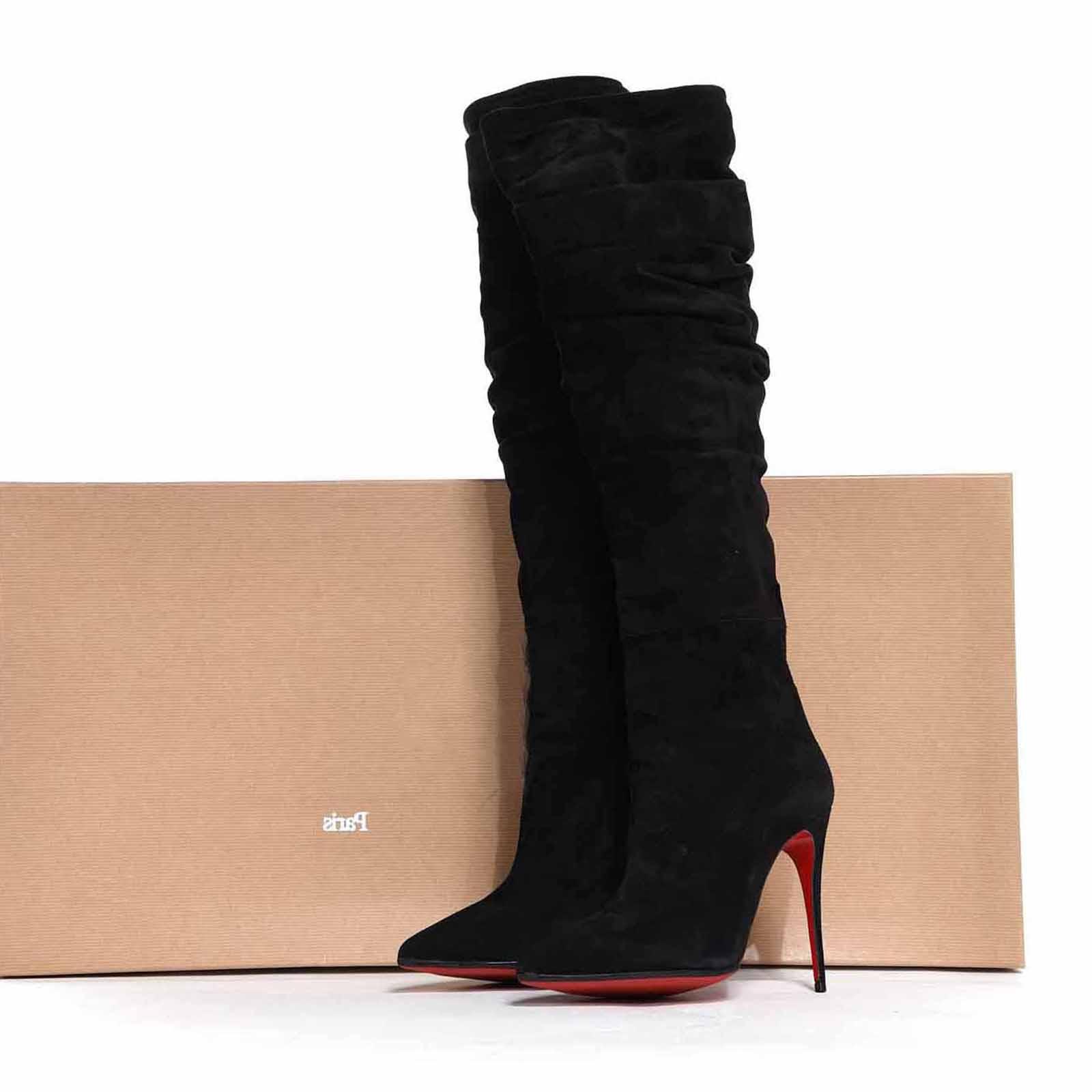 Famous Winter Women's Red Bottom Boots Botta Tall Boot High Heels pleated suede Brands Reds Sole Booty Ishtar Knee Booties Party Weddin, Black
Famous Winter Women's Red Bottom Boots Botta Tall Boot High Heels pleated suede Brands Reds Sole Booty Ishtar Knee Booties Party Weddin, Black