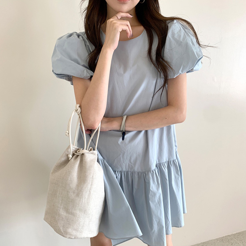 Neploe White Dress Woman Summer Fashion Casual Loose Dresses Women Korean Simple O Neck Plus Size Elegant Ropa Mujer 4l133 210422