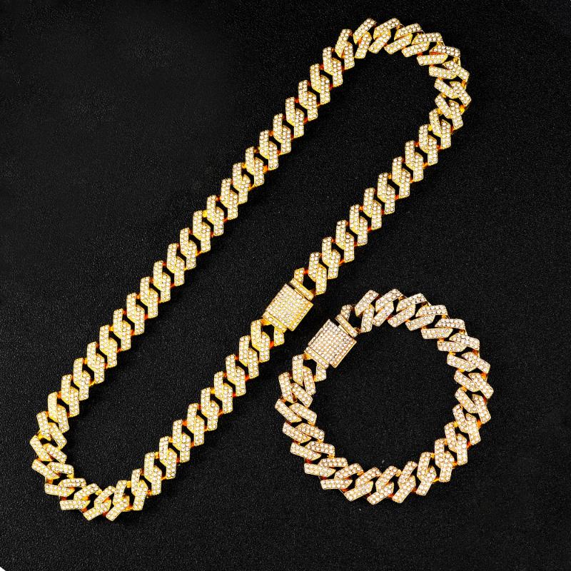 Chains 15MM Hip Hop Heavy Prong Cuban Chain Necklace Bling Crystal + Iced Out Rhinestones For Men Jewelry, Silver
Chains 15MM Hip Hop Heavy Prong Cuban Chain Necklace Bling Crystal + Iced Out Rhinestones For Men Jewelry, Silver