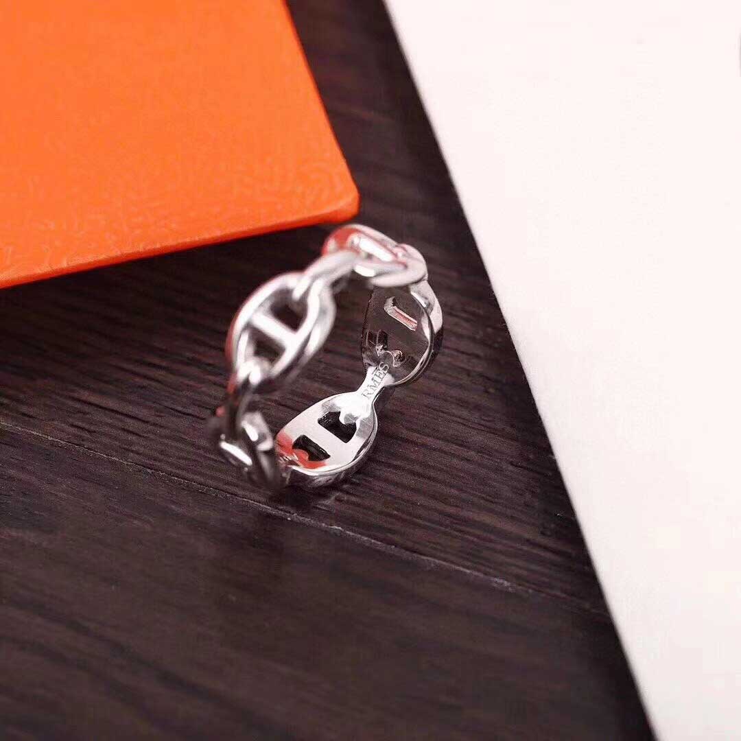 S925 silver punk band ring hollow design in platinum color for women wedding jewelry gift have stamp box PS4813