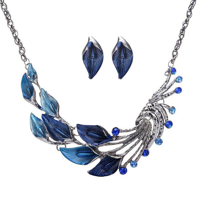 Earrings & Necklace European American Peacock Tail Jewelry Sets For Women African Set Begonia Flowers Earing Jewellery, Silver
Earrings & Necklace European American Peacock Tail Jewelry Sets For Women African Set Begonia Flowers Earing Jewellery, Silver