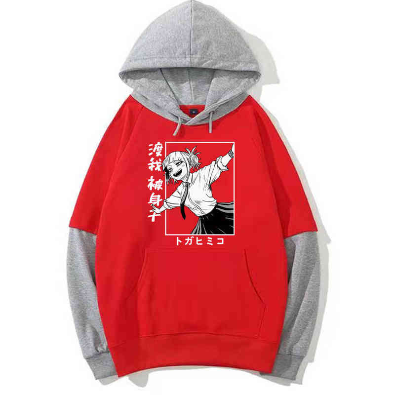 Anime My Hero Academia Himiko Toga Pullovers Tops Long Sleeves Hip Hop Funny Hoodie W220224
