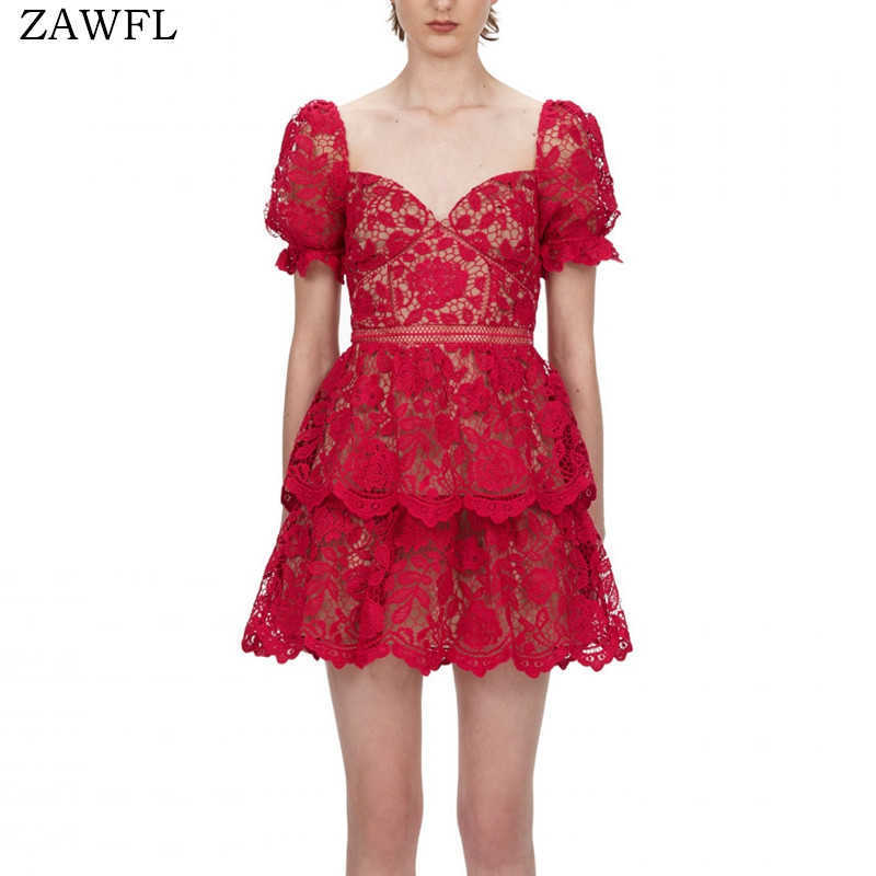 ZAWFL Fashion Runway Design High Quality Hollow Out Lace Dress Women Short Sleeve Summer Vestidos 210525, Picture color
ZAWFL Fashion Runway Design High Quality Hollow Out Lace Dress Women Short Sleeve Summer Vestidos 210525, Picture color