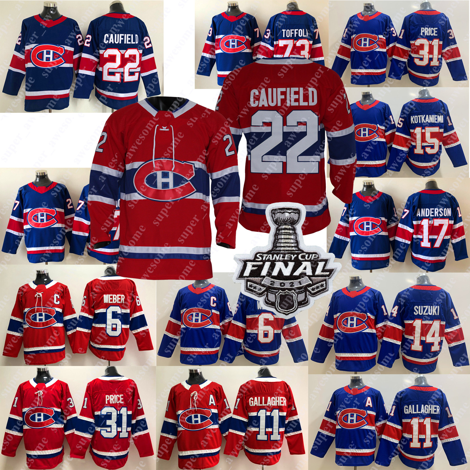 2021 Stanley Cup Final Cole Caufield Montreal Canadiens Jersey Shea Weber Carey Price Brendan Gallagher Nick Suzuki Jesperi Kotkaniemi Josh Anderson Tyler Toffoli, 22red
2021 Stanley Cup Final Cole Caufield Montreal Canadiens Jersey Shea Weber Carey Price Brendan Gallagher Nick Suzuki Jesperi Kotkaniemi Josh Anderson Tyler Toffoli, 22red