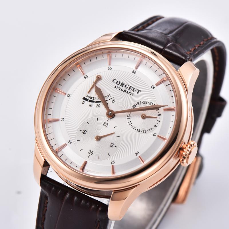 Automatic Mechanical Corgeut Men's Watch Stainless Steel Power Reserve Leather Wristwatches, Slivery;brown
Automatic Mechanical Corgeut Men's Watch Stainless Steel Power Reserve Leather Wristwatches, Slivery;brown