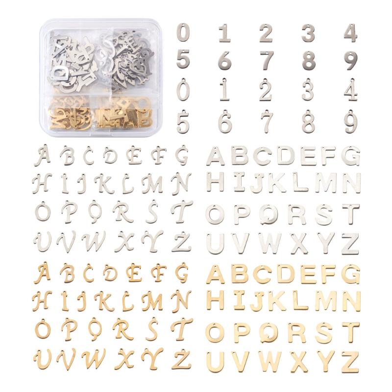 Charms 124Pcs Alphabet Number 0-9 Metal Stainless Steel Letter A-Z Pendants 2 Colors For DIY Necklace Keychain Jewelry Making, Bronze;silver
Charms 124Pcs Alphabet Number 0-9 Metal Stainless Steel Letter A-Z Pendants 2 Colors For DIY Necklace Keychain Jewelry Making, Bronze;silver