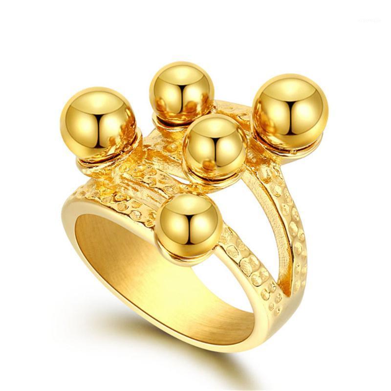 Cluster Rings Punk Bead Ring Gold Color Stainless Steel Fashion Geometric Cocktail For Women Simple Party Jewelry Gift Drop
Cluster Rings Punk Bead Ring Gold Color Stainless Steel Fashion Geometric Cocktail For Women Simple Party Jewelry Gift Drop
