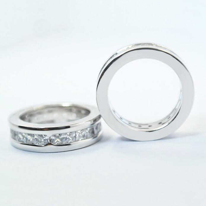 Sterg Sier Princess Cut Topaz CZ Eternity Ring: Timeless Elegance for Modern Women