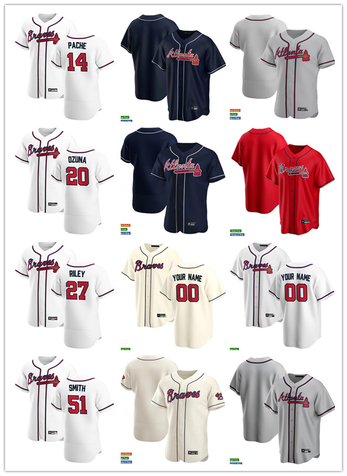 Mens Womens Youth 20 Marcell Ozuna 14 Cristian Pache 27 Austin Riley 51 Will Smith Custom Baseball Jersey Blank red white gray navy, Colour
Mens Womens Youth 20 Marcell Ozuna 14 Cristian Pache 27 Austin Riley 51 Will Smith Custom Baseball Jersey Blank red white gray navy, Colour