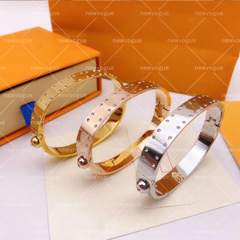 Diamond Bracelet Fashion Bracelets for Man Woman Bangle Jewelry 3 Color Top Quality Bangles with Box от DHgate WW